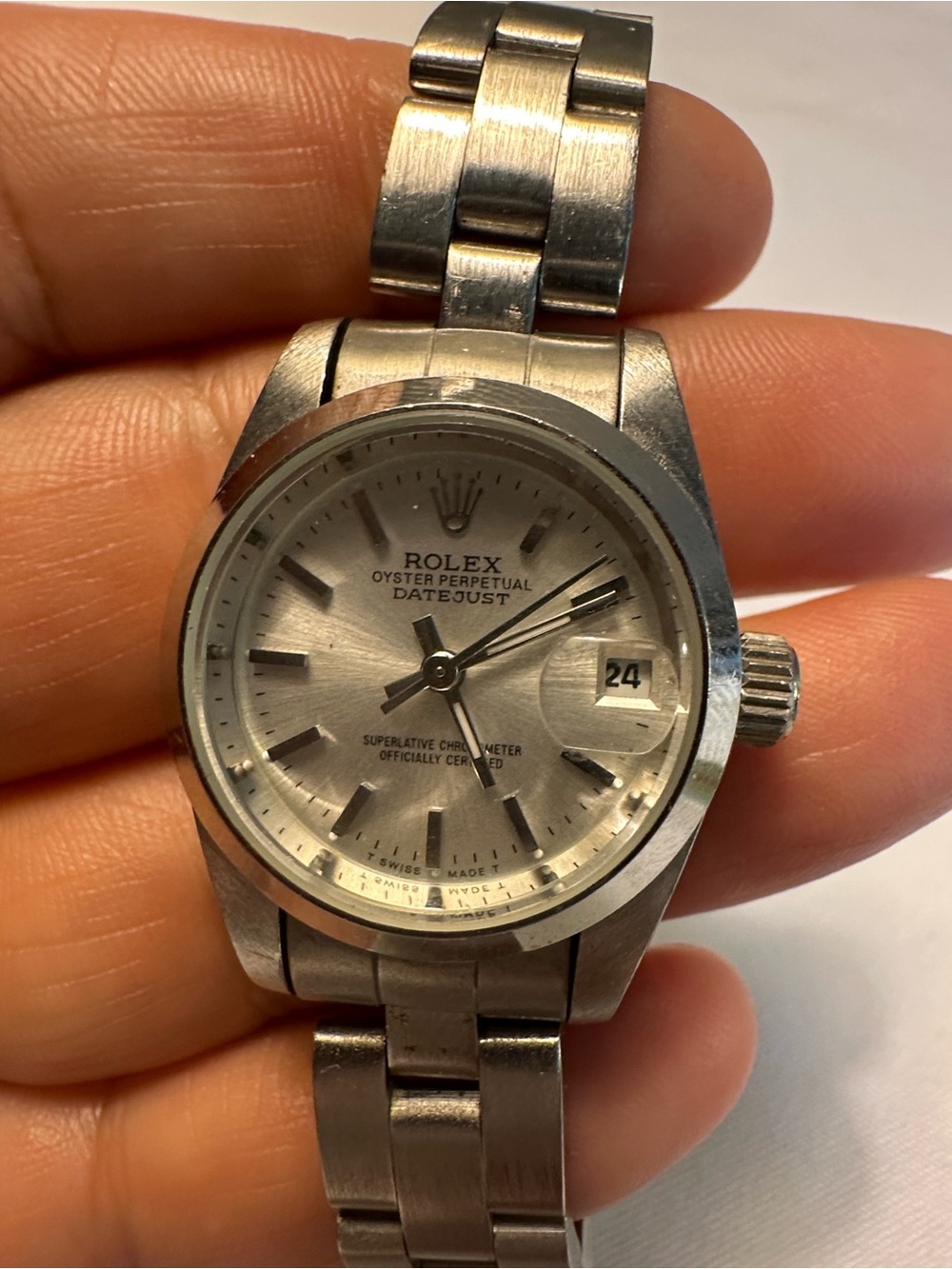 Oyster Perpetual Datejust Silver Stainless Steel Watch